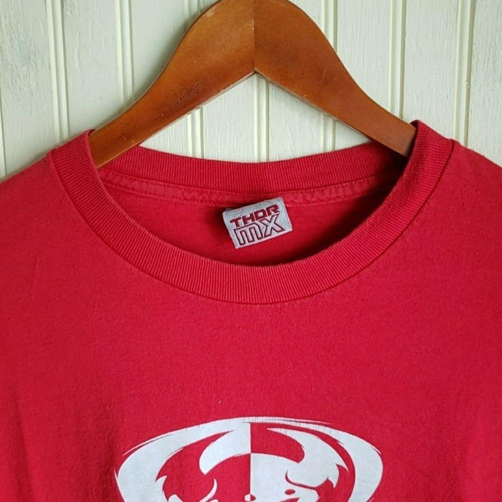Thor MX Shirt Mens Large Red Logo Graphic Tee Motocross Motorcycle Racing